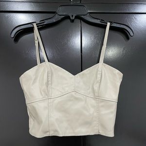 NWOT Zara leatherette crop top